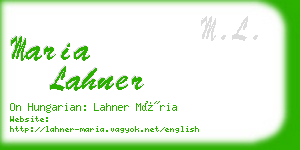 maria lahner business card